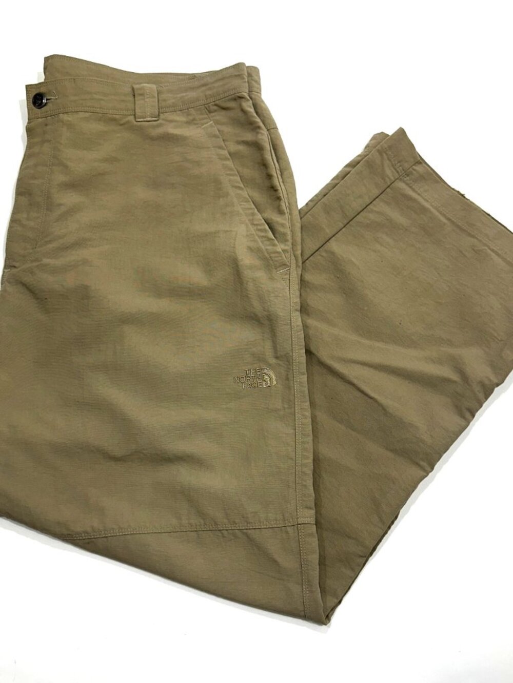 The North Face Mens Convertible Hiking Pants 40 Short Khaki Tan Zip Off Outdoor